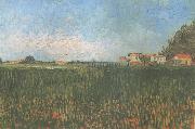 Vincent Van Gogh Farmhouses in a Wheat Field near Arles (nn04) oil painting on canvas